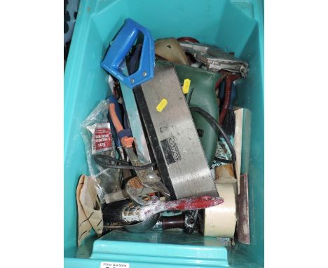 Plastic Crate and Contents - Tools, Ironmongery etc 