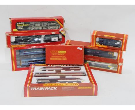 Various '00' gauge Hornby railway engines and carriages including GWR 8751 (boxed), Kneller Hall engine with tender, AIA-AIA 