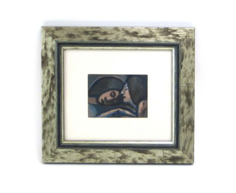 Eric Seeley (1951-2021),'Lovers 1996',signed and dated,oil sketch,9 x 12 cm