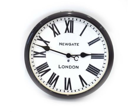 A contemporary Newgate of London wall clock, d. 51 cm