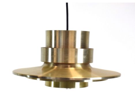 A 1970's Danish aluminium ceiling light with orange enamelled sections CONDITION REPORT: Working order unknown. Wear and disc