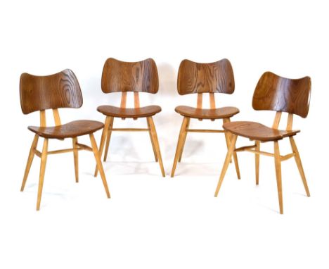 Lucian Ercolani for Ercol, a set of four late 1950's/early 60's elm and beech 'Butterfly' chairs CONDITION REPORT: Recently r