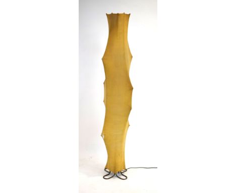 A 1960/70's hide sculptural floor lamp CONDITION REPORT: Pitting and discolouration to framework. Discolouration to the hide 