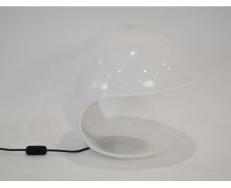 Elio Martinelli for Martinelli Luce, an Italian Model 643 'Foglia' white plastic desk lamp modelled as a cobra/snake CONDITIO