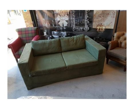 Sofa Canvas Cube Sofa This Sofa Features A Minimal Stripped Down Design Concept And Vintage Olive Green Military Style Canvas