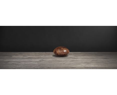 Rugby Ball Hand Stitched And Handcrafted In Burnished Vintage Leather With A Worn Weathered Fnish, These Reproductions Of Vin