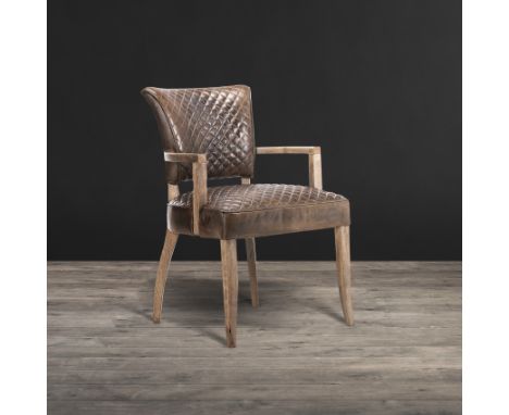 Mimi Quilt Armchair Vintage Bianco Leather &amp; Weathered Oak Quilted Leather Is A Classic, From English Country Jackets To 