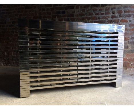 Zazenne Sideboard Large -Shiny Steel 170 x 50 x 85cm Zazenne Sideboard Finished In Sleek Shiny Steel, This Architectural Coll