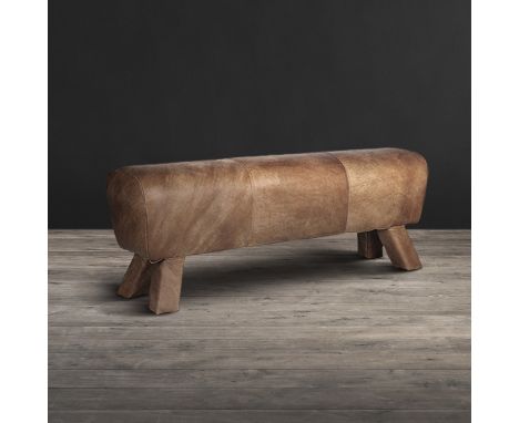 Gym Horse Bench Triple Old Saddle Black  Leather Inspired By The World Of Gymnastics And Sport, The Playful Gym Horse Collect