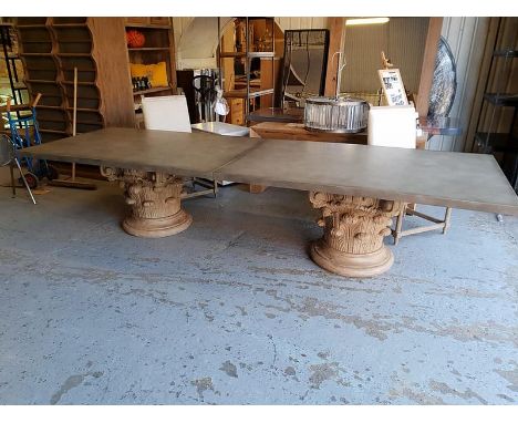 Dining Tables Pierson Dining Hall Table Precast Top With Architectural Style Pediment Base Reflecting The Dynamic Evolution O
