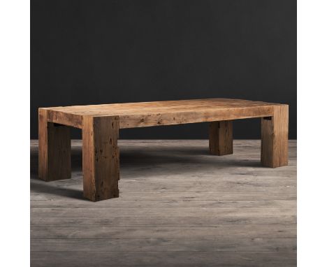 English Beam Wooden Dining Table Epic In Proportion, The English Beam Dining Table Stands Ready For The Heartiest Of Dining O