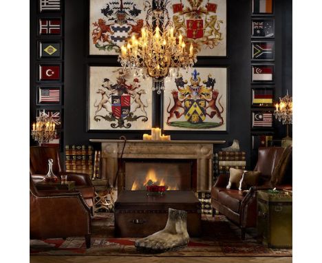 Crest Menteith Art Black Wood Based On Vintage Family Crests From The Uk,This Eye-Catching And Historic Art Line Is Printed O