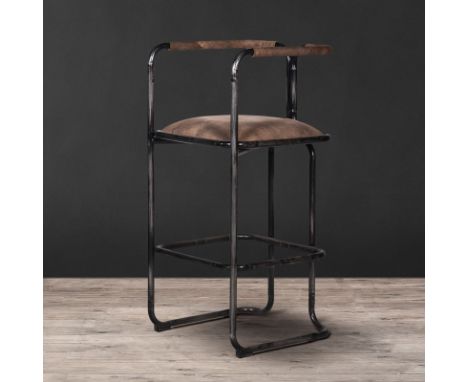 Circuit Bar Stool Wrecked Black Leather Connect With Friends Over Energetic Conversation With The Circuit Bar Stool, Inspired