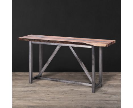Trapt Console Burnt Sienna The Trapt Console Features Hearty Beams Of Exotic African Balsam Wood In A Stunning Natural Palett