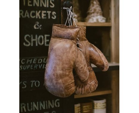 Timothy Oulton Sporting Boxing Glove – Pair Hand stitched and handcrafted in burnished vintage leather with a worn weathered 