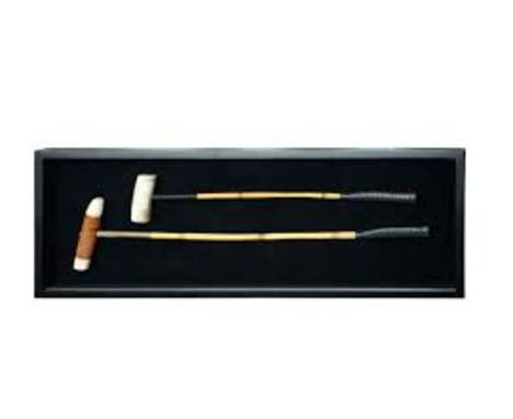 Polo Sticks Shadow Box Exact Replicas Of Vintage Curiosities Mounted On Black Velvet, Showcased In Shadow Boxes That Are Remi