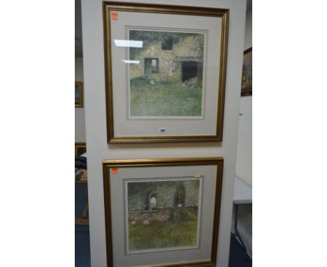 C. WILD, 'Barn with Sheep' and 'The Chapel Window, two limited edition prints, artists proof and 2/500 respectively, mounted 