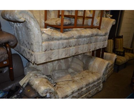 A THREE PIECE LOUNGE SUITE, consisting of a three seater, a two seater sofa and an armchair (3)