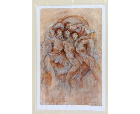 AFTER JOY KIRTON-SMITH, 'THREE MUSES', a limited edition print, 136/295, signed, titled and numbered in pencil, with certific