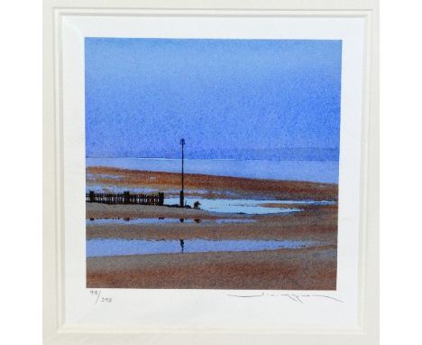 AFTER GED MITCHELL, 'LOWTIDE', a limited edition print 98/295, signed and numbered with certificate, unframed, 22cm x 21cm