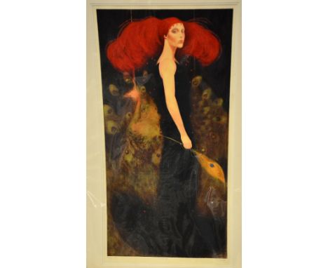 AFTER FELIX MAS, 'EL PAVO REAL', a limited edition print 32/250, signed, titled and numbered in pencil, mounted but unframed,