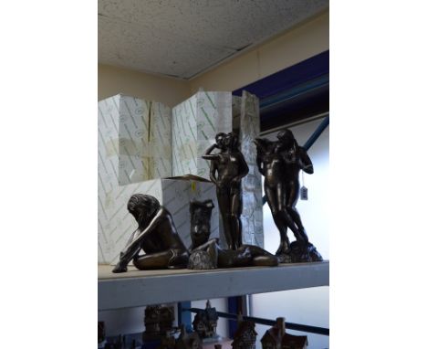 THREE FRITH SCULPTURES, bronzed finish, three boxed, comprising 'Sara', 'Sweethearts' and 'In The Arms of Love', together wit