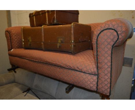 A VICTORIAN RE UPHOLSTERED DROP END CHESTERFIELD SOFA