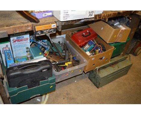 FIVE BOXES OF TOOLS, and a metal tool box with some contents (5)