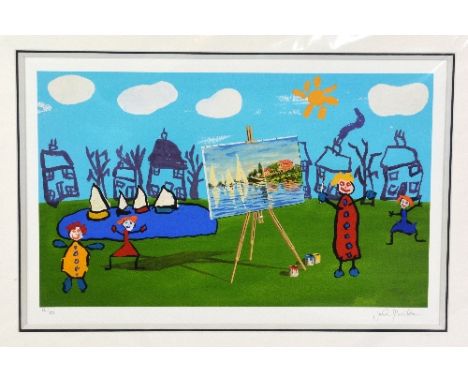AFTER JOHN WILSON, 'THE BOATING LAKE', a limited edition print 26/295, signed and numbered in pencil, with certificate, 54cm 