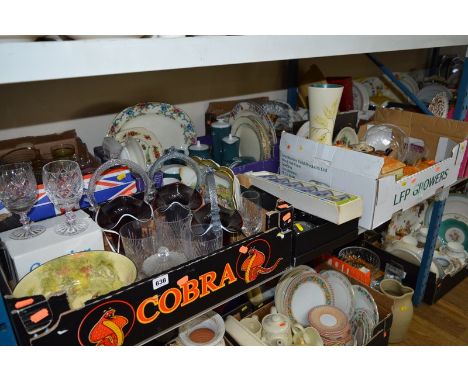 SIX BOXES OF GLASSWARES AND CERAMICS, including boxed sets, Poole pottery coffee wares, etc