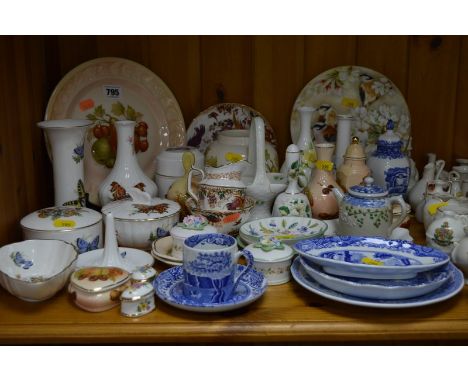 A COLLECTION OF ASSORTED MODERN CERAMICS, including Spode Italian, Royal Worcester Butterflies, Minton Haddon Hall, Palissy f