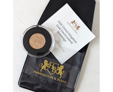 A 2020 UK Gold Proof Uncirculated Sovereign with COA