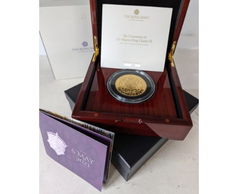 The Royal Mint Coronation of His Majesty King Charles III 2023 UK 5oz 999.9 Gold Proof Coin, limited Edition 024/100, with al