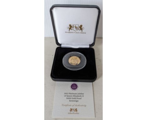 A 2022 Platinum Jubilee of Queen Elizabeth II Solid Gold Proof Sovereign