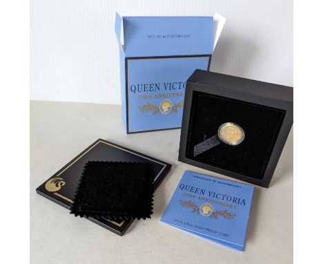 The Perth Mint 2019 Queen Victoria 200th Anniversary 1/4oz Gold Proof Coin, 7,77g, with CAO and original packaging