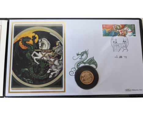 A Harrington & Byrne 2019 Gold Proof Sovereign Cover, with COA, edition of 50