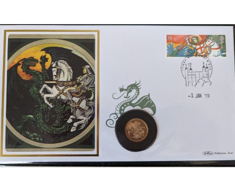 A Harrington & Byrne 2019 Gold Proof Sovereign Cover, with COA, edition of 50