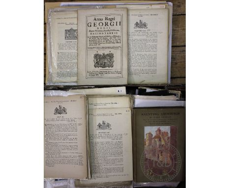 A SHELL GUIDE TO CORNWALL, first edition, 1934; a selection of 18th century parliament acts - all unbound, with BAILLIERES AT