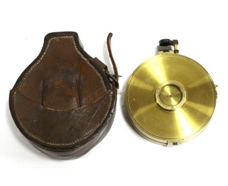 Thomas, Jones & Sons (London) Sighting Compass with rotating circular card dial, screw off lid in brass case with lower screw