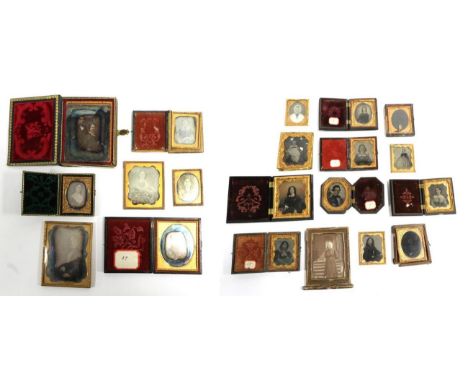 Daguerreotypes And Ambrotypes a collection of assorted portrait pictures including seven Daguerreotypes and various Ambrotype