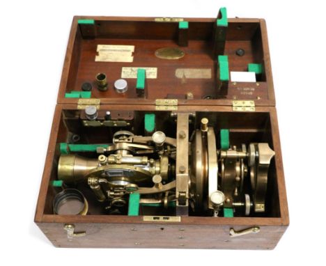 Cooke, Troughton & Simms Theodolite no. 37346, with Vernier scales on two axis, two spirit levels, with various accessories i