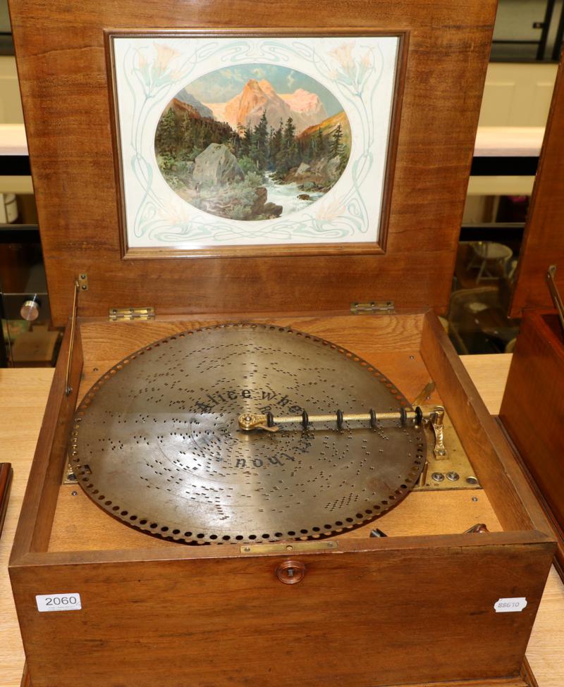 Polyphon Table Top Disc Music Box playing 15.75'' discs, with single ...