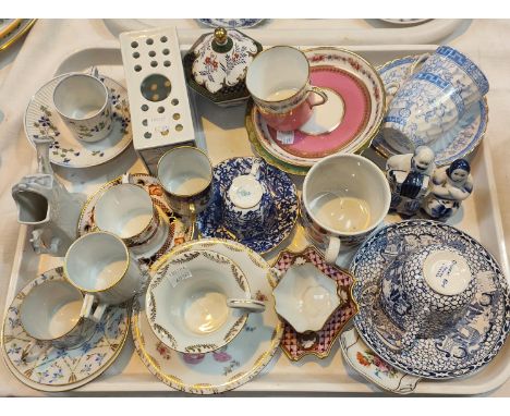 A selection of cabinet cups and saucers, decorative and miniature china 