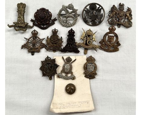 A selection of military badges including Lancashire Hussars, Army Cyclist Corps, The Queen's Lancers etc 