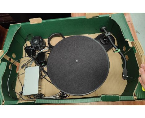 A Pro-Ject Rpm record player with control device 