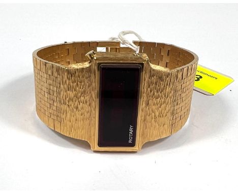 A Rotary vintage digital gents gold plated wristwatch with integral strap, not much wear 