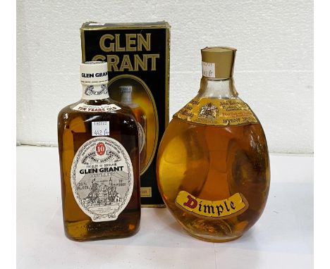 A boxed vintage bottle of Gle Grant 10 year old Scotch Whiskey, 26.2rds 70% proof; A vintage bottle of Haig Dimple whiskey 