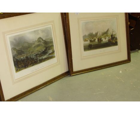 Two prints of Hong Kong Harbour A H Payne by C Graham, the other by T Aitken 30 cms x 41 cms