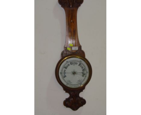 Early 20th century oak case banjo barometer