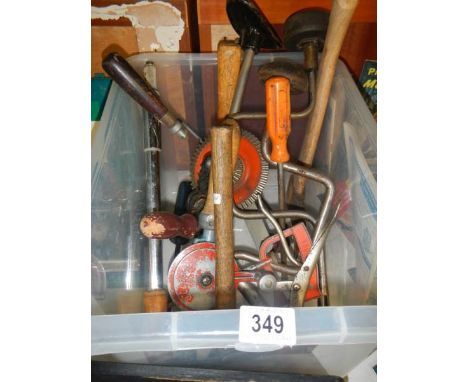 A box of old hand tools. 